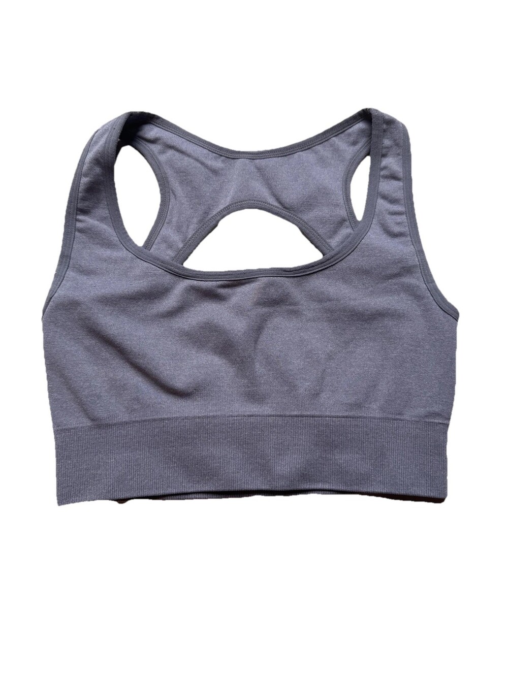 NVGTN Sports Bra Womens Small Gray Seamless Racerback Athletic Gym Workout Top